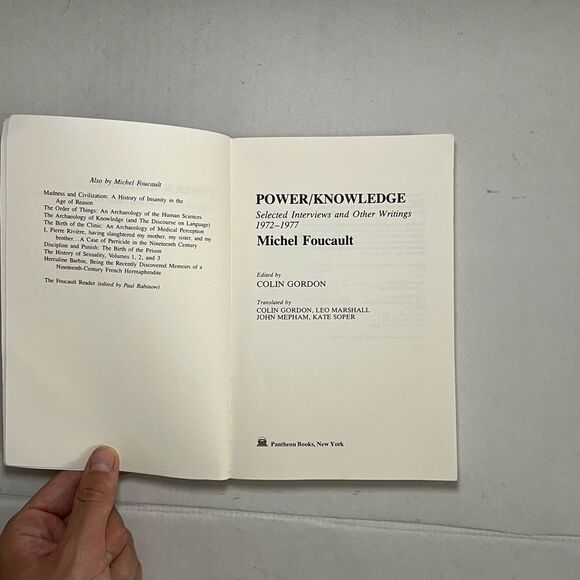 Power/Knowledge: Selected Interviews & Other Writings 1972-1977 Paperback Essays - Picture 4 of 6
